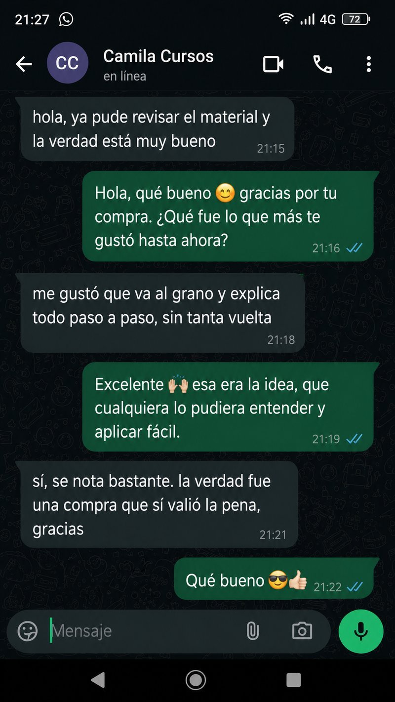 Opinión de un cliente por WhatsApp